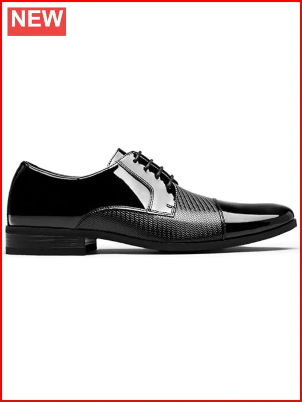 Men's Patent Oxford Dress Shoes Tuxedo Comfortable Formal Cap Toe